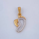 Dije Huellas 1.15gr / 3/4 in / Dos Oros Amarillo Blanco 18K &