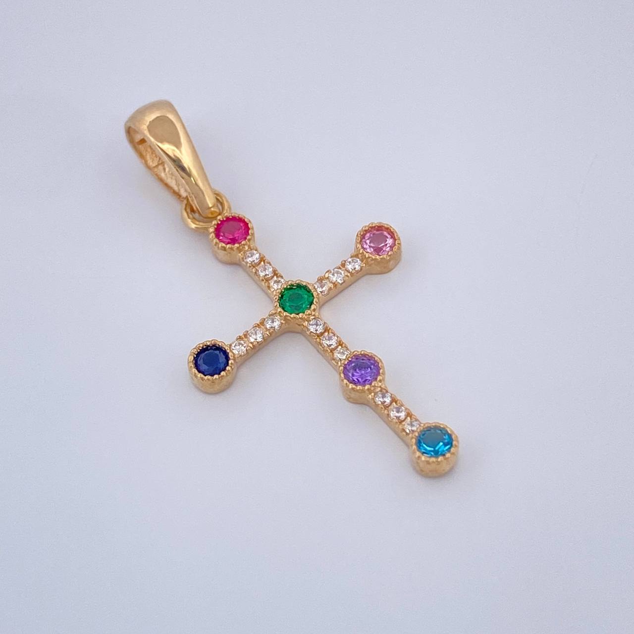 Dije Cruz Bolas 1.25gr / 1 1/4 in / Oro Amarillo 18K &