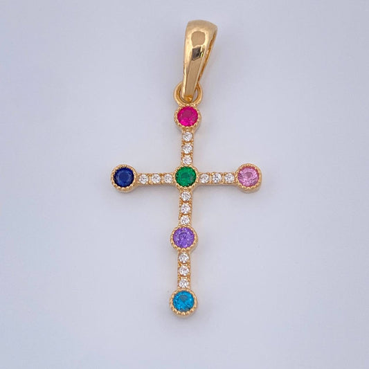 Dije Cruz Bolas 1.25gr / 1 1/4 in / Oro Amarillo 18K &