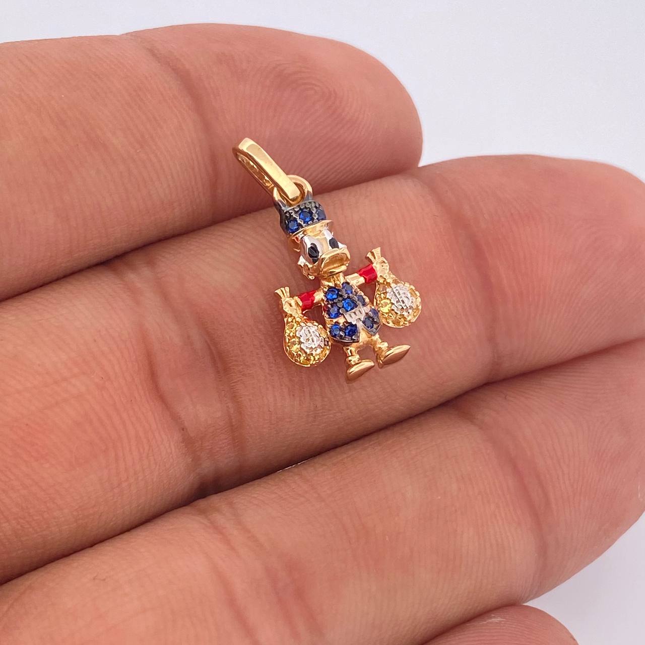 Money Bag Duck Pendant 1.45gr / 0.8in / 18K Gold