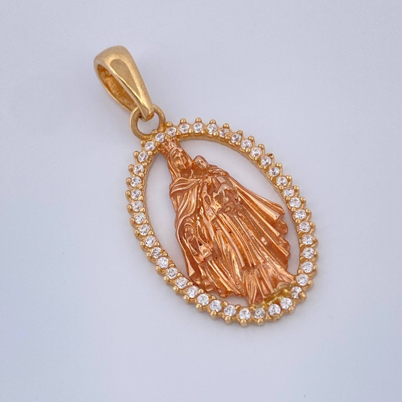 Dije Virgen del Carmen 2.65gr / 1 in / Dos Oros Amarillo Rosa 18K &