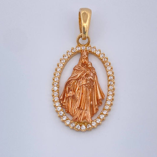 Dije Virgen del Carmen 2.65gr / 1 in / Dos Oros Amarillo Rosa 18K &