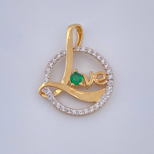 Dije Love 1.25gr / 3/4 in / Dos Oros Amarillo Blanco 18K &