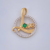 Dije Love 1.25gr / 3/4 in / Dos Oros Amarillo Blanco 18K &