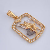 Pendant Saint Michael Archangel 2gr / 1 in / Three Golds 18K &