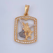 Pendant Saint Michael Archangel 2gr / 1 in / Three Golds 18K &