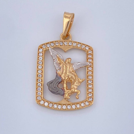 Pendant Saint Michael Archangel 2gr / 1 in / Three Golds 18K &