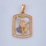 Pendant Saint Michael Archangel 2gr / 1 in / Three Golds 18K &