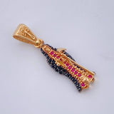 Santa Muerte Pendant 2.7gr / 1.3in / Two Tone Black Yellow 18K Gold &