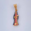 Santa Muerte Pendant 2.7gr / 1.3in / Two Tone Black Yellow 18K Gold &