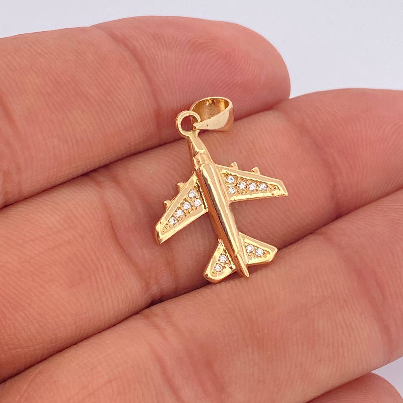 Dije Avion 2.05gr / 1 in / Oro Amarillo 18K &