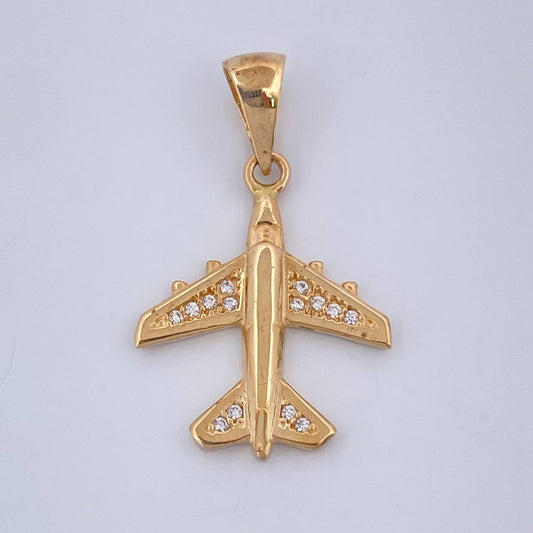 Dije Avion 2.05gr / 1 in / Oro Amarillo 18K &