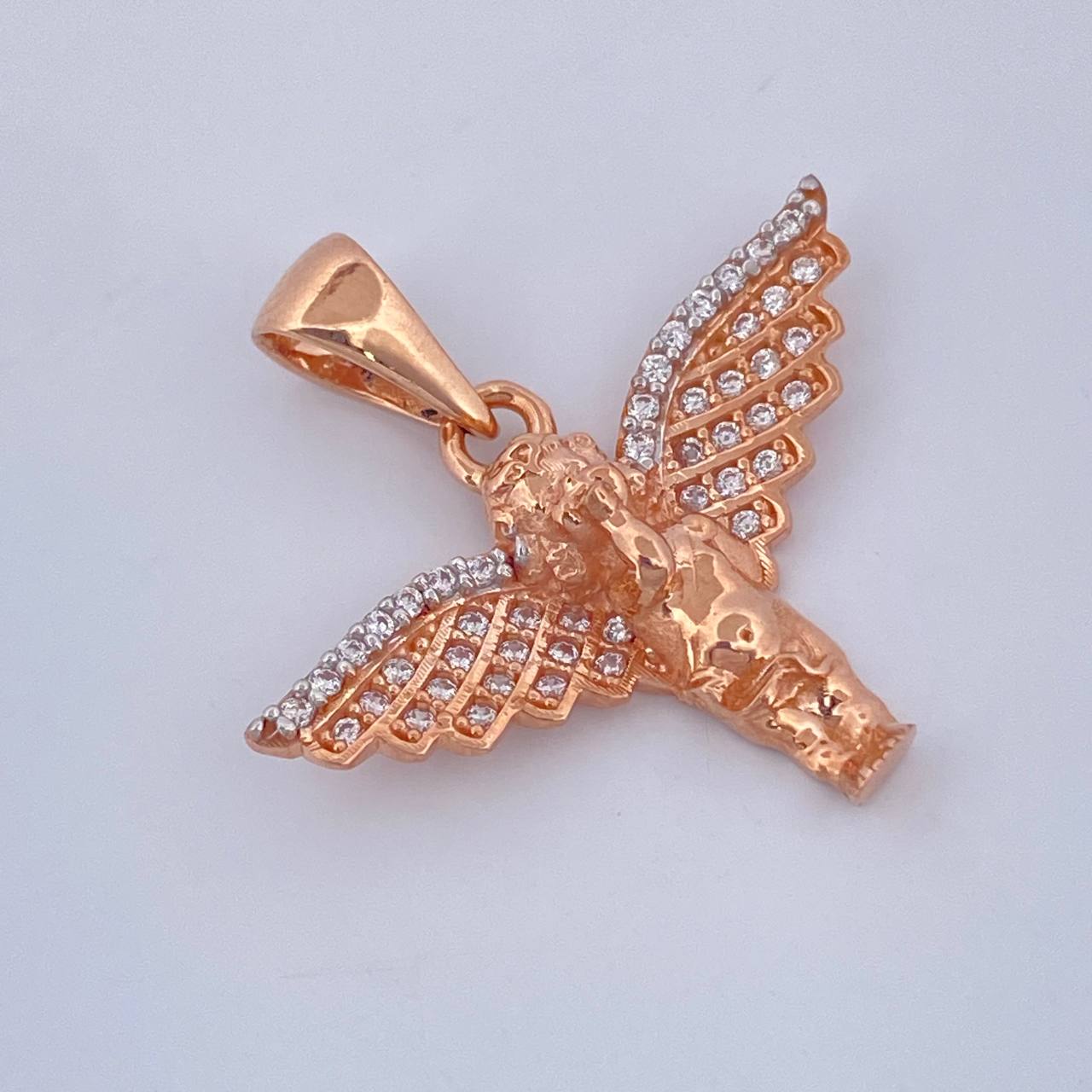 Dije Angel 2.8gr / 1 in / Dos Oros Rosa Blanco 18K &