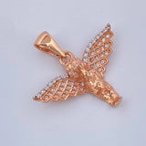 Dije Angel 2.8gr / 1 in / Dos Oros Rosa Blanco 18K &