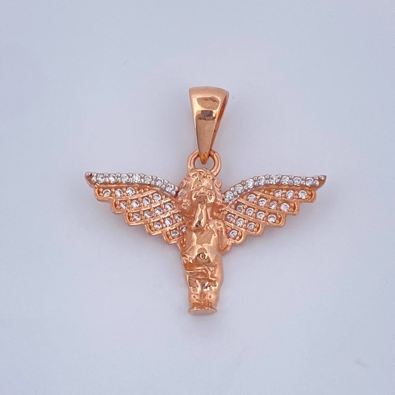 Dije Angel 2.8gr / 1 in / Dos Oros Rosa Blanco 18K &