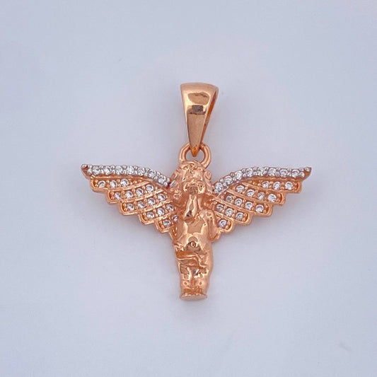 Dije Angel 2.8gr / 1 in / Dos Oros Rosa Blanco 18K &