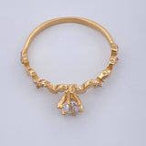 Anillo Solitario Hojas Intercaladas 1.7gr / T7 1/4 / Oro Amarillo 18K &