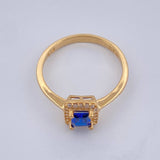 Anillo Halo Cuadrado 2.8gr / T7 / Oro Amarillo 18K &
