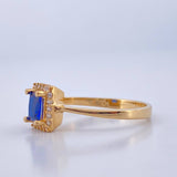 Anillo Halo Cuadrado 2.8gr / T7 / Oro Amarillo 18K &