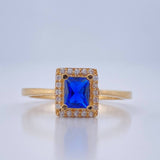 Anillo Halo Cuadrado 2.8gr / T7 / Oro Amarillo 18K &