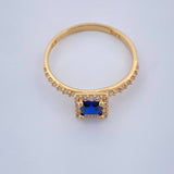 Square Halo Ring 2gr / Size 7 1/4 / 18K Yellow Gold &