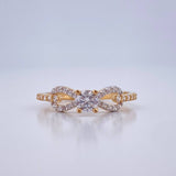 Bow Ring 1.75gr / Size 6 1/2 / Two Tone Yellow White 18K &