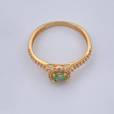 Square Halo Ring 2.25gr / Size 7 / 18K Yellow Gold &