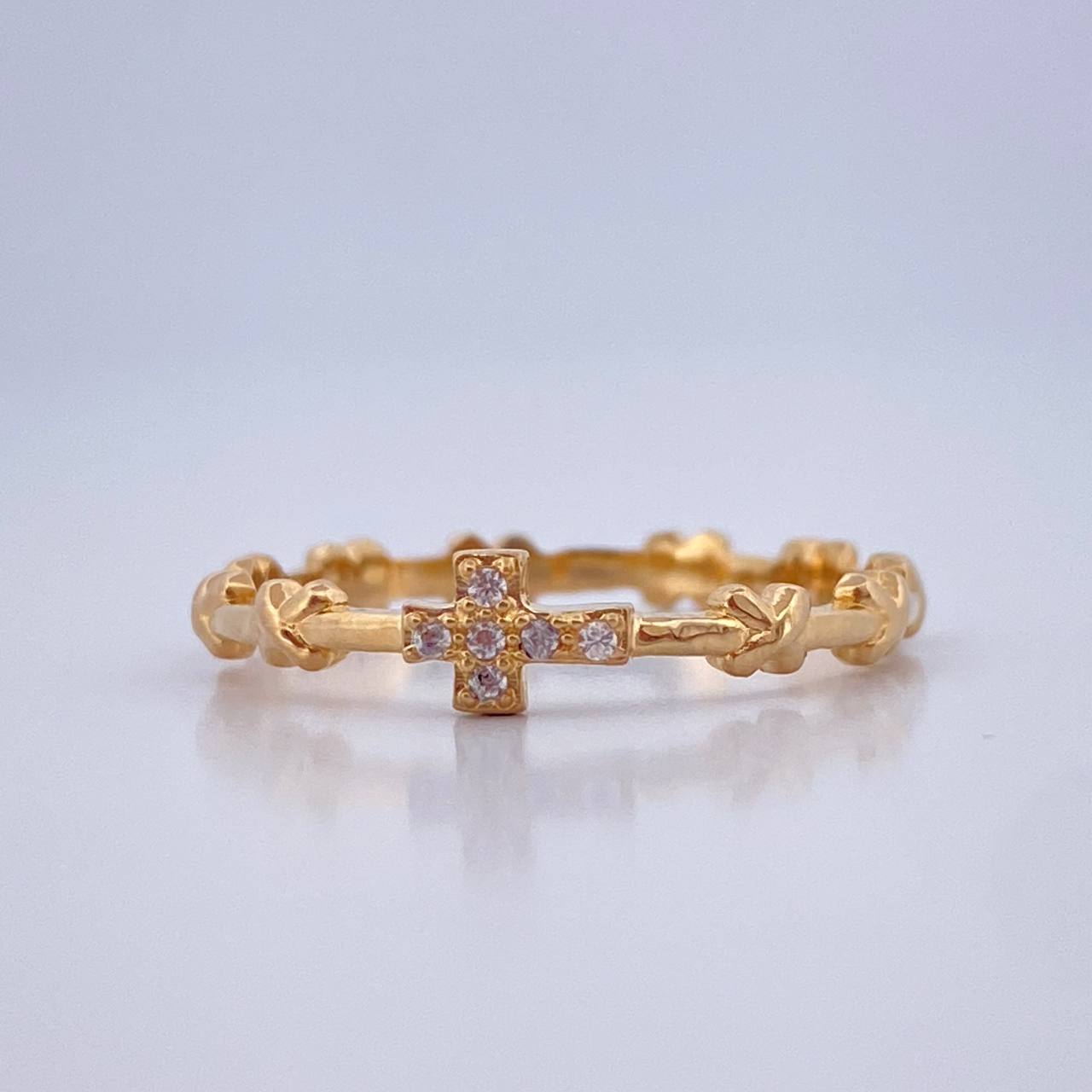 Cross Crossed Ring 1.75gr / Size 7 1/2 / 18K Gold