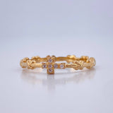 Cross Crossed Ring 1.8gr / Size 7 3/4 / 18K Gold