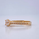 Anillo Solitario Corazon 2.5gr / T6 3/4 / Oro Amarillo 18K &