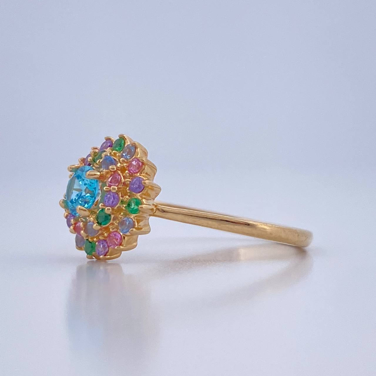 Lotus Flower Ring 2.35gr / Size 5 1/2 / 18K Gold &