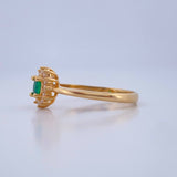 Anillo Solitario Halo 2.55gr / T6 1/4 / Oro Amarillo 18K &
