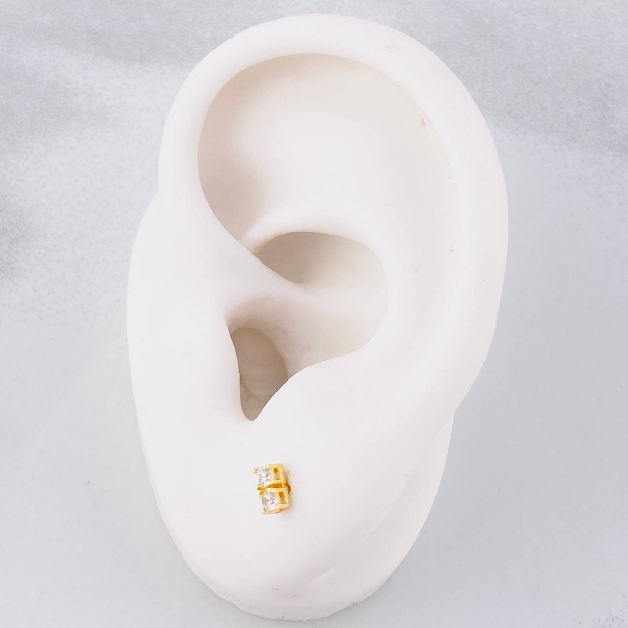Stud Earrings Duo Chispas 1g / in / 0.6cm Yellow Gold 18K