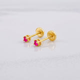 Topos Cuatro Garras 0.9g / in / 3.2mm Oro Amarillo 18K