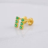 Trio Chispas Stud Earrings 0.9g / in / 0.8cm Yellow Gold 18K