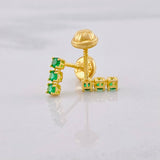 Trio Chispas Stud Earrings 0.9g / in / 0.8cm Yellow Gold 18K
