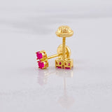 Stud Earrings Duo Chispas 1g / in / 0.6cm Yellow Gold 18K