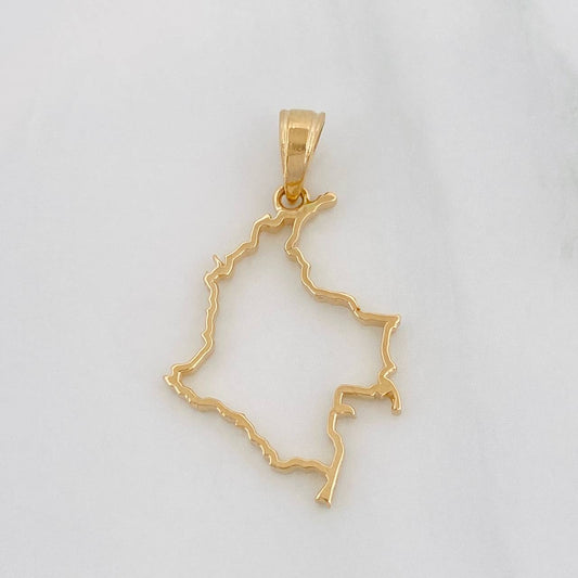 Dije Silueta Mapa de Colombia 1g / 1 in Oro Amarillo 18K