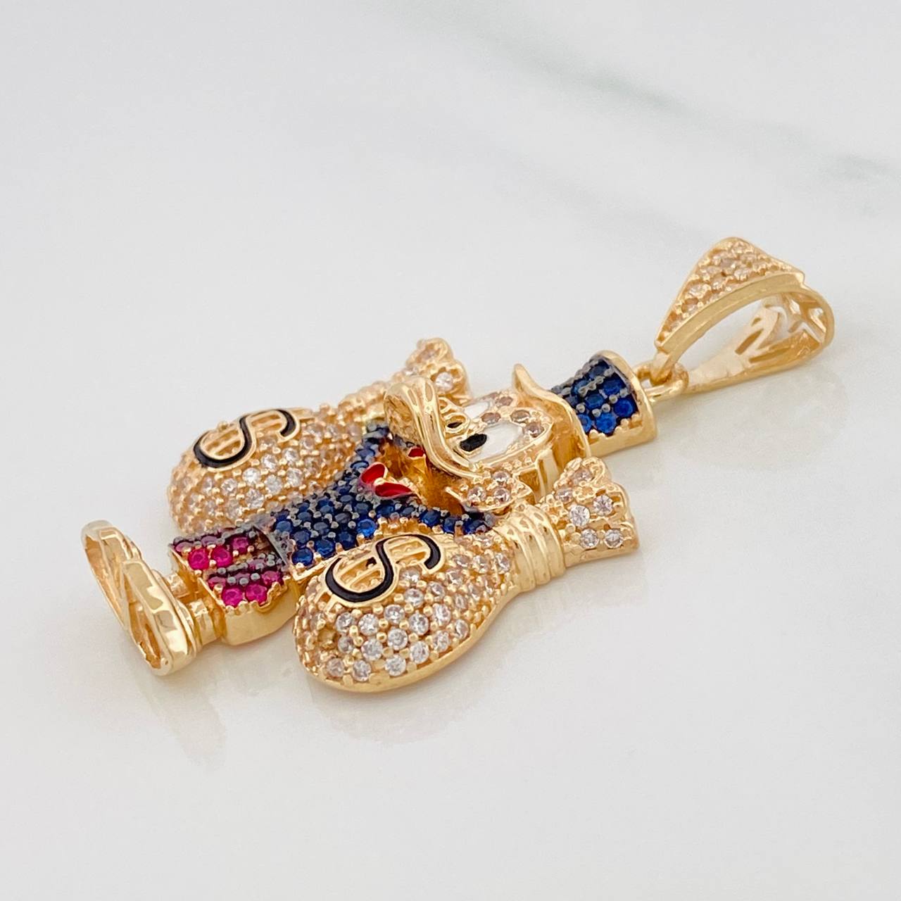 Pendant Duck Bag 9.85g / 1 1/2 in Two Golds Black Yellow 18K