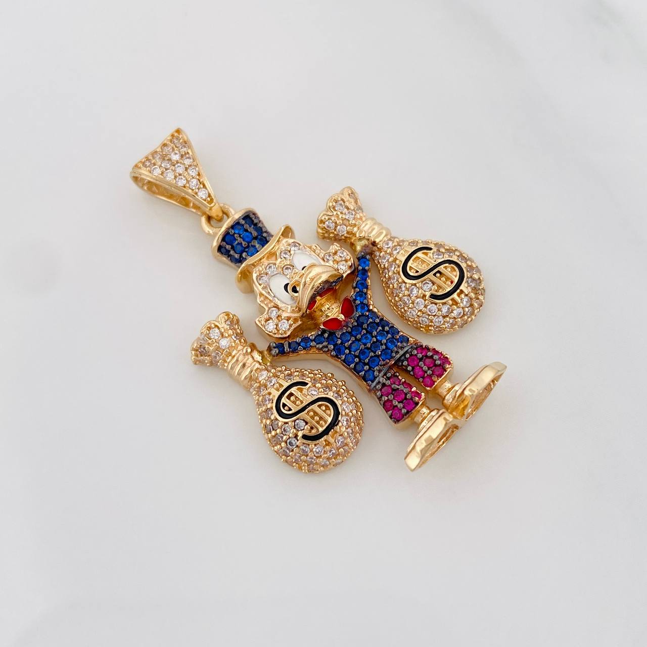 Pendant Duck Bag 9.85g / 1 1/2 in Two Golds Black Yellow 18K