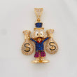 Pendant Duck Bag 9.85g / 1 1/2 in Two Golds Black Yellow 18K