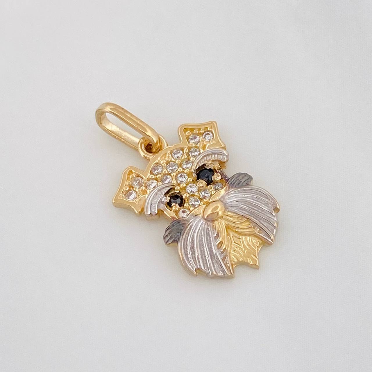 Pendant Dog 1.4g / 3/4 in Three Golds 18K