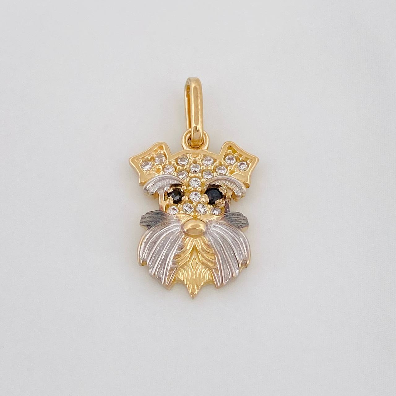 Pendant Dog 1.4g / 3/4 in Three Golds 18K