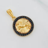 Pendant Horse 2.3g / 3/4 in Two Golds Black Yellow 18K