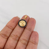 Pendant Horse 2.3g / 3/4 in Two Golds Black Yellow 18K