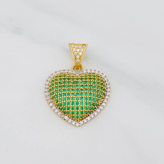 Dije Corazón Tupido 3.5g / 1 in Dos Oros Amarillo Blanco 18K
