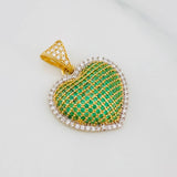 Dije Corazón Tupido 3.5g / 1 in Dos Oros Amarillo Blanco 18K