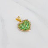 Dije Corazón Tupido 3.5g / 1 in Dos Oros Amarillo Blanco 18K