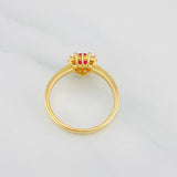 Anillo Halo Corazón 2.55g / T6 Oro Amarillo 18K