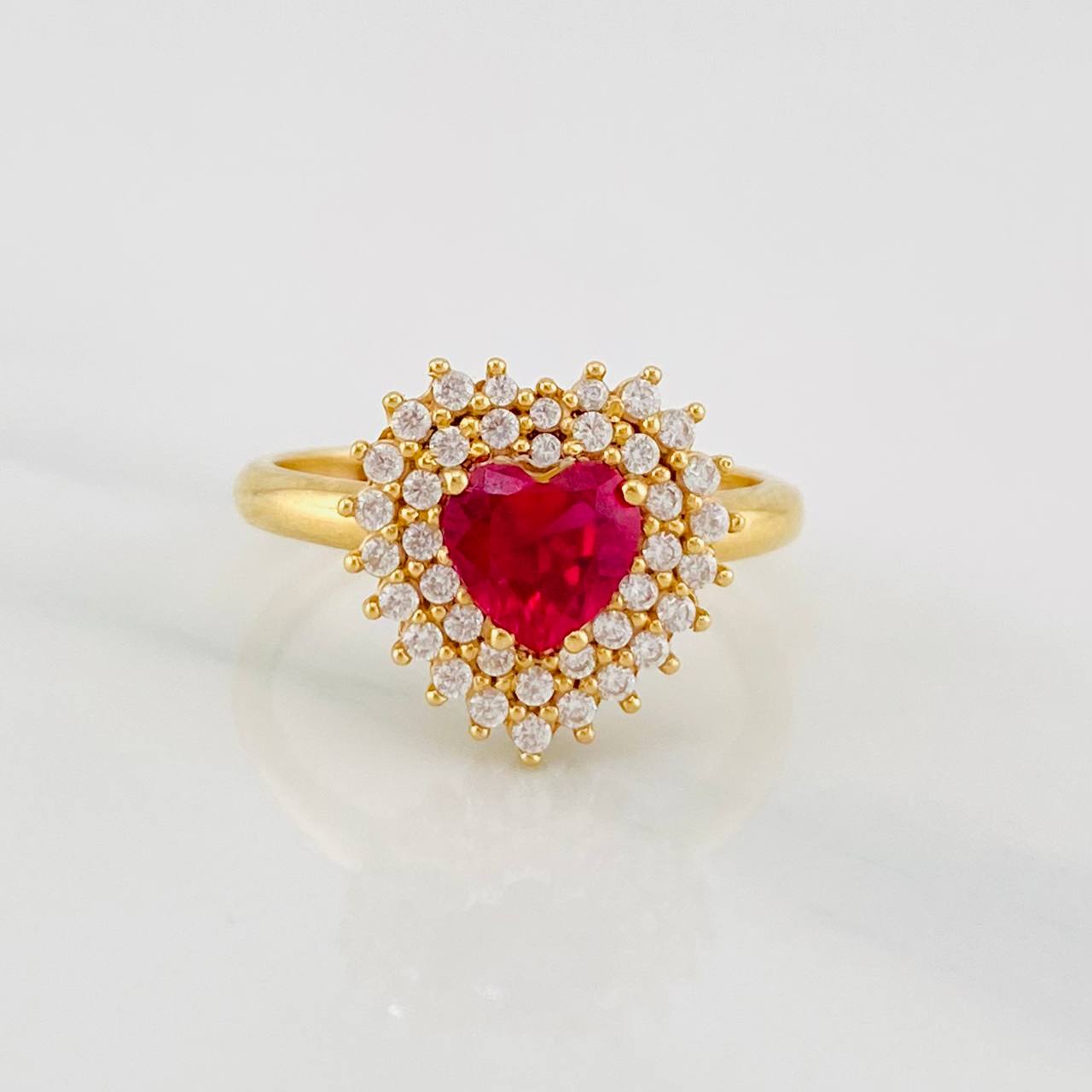 Heart Halo Ring 3.5g / T6 1/4 Yellow Gold 18K